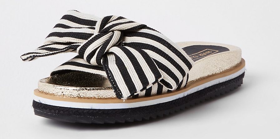 river island bow sliders